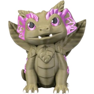 Flora The Dragon Collectible Figurine – Fantasy Creature with Pink Accents, Articulated Display Model for Teens & Adults – 3D Printed in Canada — 3D Printed Collectible by 3DCentral