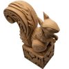 Wood Carved-Style Squirrel Figurine – Curled Tail 3D Printed Forest Animal Sculpture for Nature Decor, Gifts & Rustic Displays – 3D Printed in Canada — 3D Printed Collectible by 3DCentral