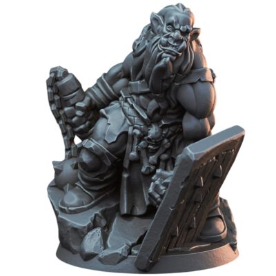 Ork Mauler Shieldbreaker Miniature for Wargaming & Painting – Fantasy Orc Figurine for Tabletop RPG Hobbyists – 3D Printed in Canada — 3D Printed Collectible by 3DCentral