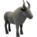 Wildebeest Yak Miniature – Stylized Animal Figurine for Displays, Dioramas, and Educational Decor – 3D Printed in Canada