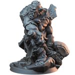 Ork Axe Warrior Miniature for Tabletop RPG