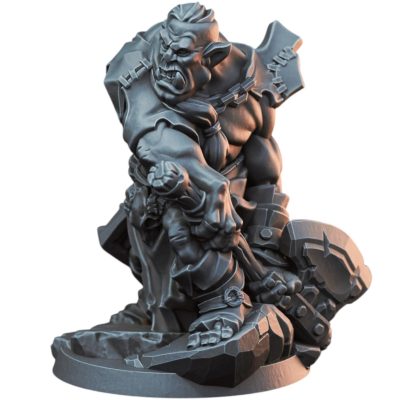 Ork Axe Warrior Miniature for Tabletop RPG, Wargaming & Painting – Fantasy Orc Fighter for Dungeon Battles & Warbands – 3D Printed in Canada — 3D Printed Collectible by 3DCentral