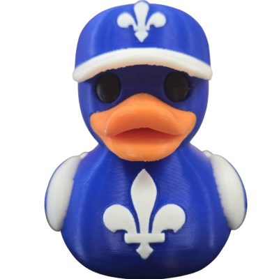Quebecois Duck Figurine with Blue Hat – Provincial Display Décor for Desk, Shelf or Collectors – 3D Printed in Canada — 3D Printed Collectible by 3DCentral