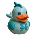 Pisces Zodiac Duck Figurine – Astrology Collectible for Pisces Birthday Gift, Desk Decor & Shelf Display – Quirky Blue Duck with Horoscope Symbol