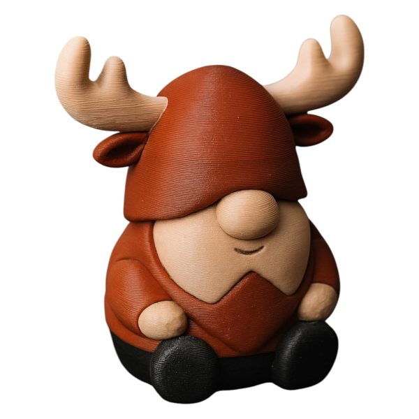 Moose Gnome with Antlers – Canadian Wildlife Decor