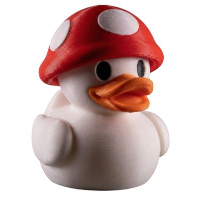 Mushroom Duck Figurine – Cute Red Toadstool Hat Duck Decoration for Desk, Shelf or Display | Whimsical Kawaii-Inspired Decor Gift for Teens & Adults – 3D Printed in Canada — 3D Printed Collectible by 3DCentral