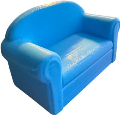Mini Leather-Style Couch – Classic Dollhouse Sofa or Diorama Prop – 3D Printed in Canada — 3D Printed Collectible by 3DCentral