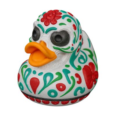 Sugar Skull Duck Figurine – Day of The Dead Inspired Collectible Décor with Colorful Floral Designs – 3D Printed in Canada — 3D Printed Collectible by 3DCentral