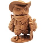 The Explorer Owl Figurine – Fantasy Owl Adventurer with Hat, Cloak & Staff – Owls & Dragons Collection – Paintable Miniature for Display or Dioramas