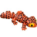 Articulated Leopard Gecko Figurine – Orange & Black Desk Pet with Big Eyes for Posing, Collecting, or Display – 3D Printed in Canada — 3D Printed Collectible by 3DCentral