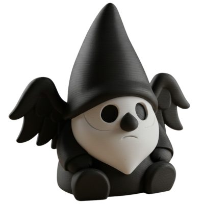 Haunted Angel Gnome Figurine – Cute Reaper Gnome with Wings for Shelf, Desk, or Halloween Decor – Gothic Collectible Statue for Teens & Adults – 3D Printed in Canada — 3D Printed Collectible by 3DCentral