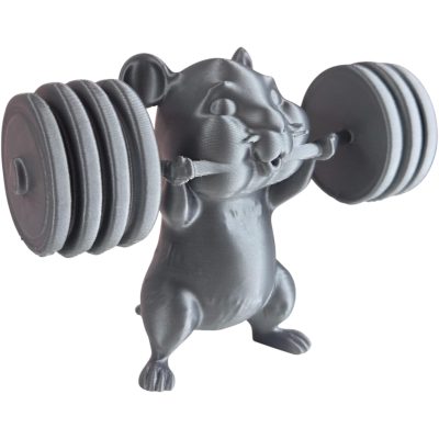 Swole Hamster Figurine – Funny Weightlifting Rodent Desk Decor for Gym Lovers – 3D Printed in Canada — 3D Printed Collectible by 3DCentral