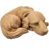 Sleeping Dog Figurine with Fur Texture – Wood-Style 3D Printed Pet Memorial or Shelf Décor Sculpture – 3D Printed in Canada — 3D Printed Collectible by 3DCentral