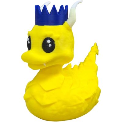 Blue Party Hat Dragon Duck - Fantasy Duckie Figurine for 4x4 Ducking - Yellow Mini Ducks with Blue Party Hat - Cruise Ducks for Hiding - Desk Decor, Home Office, Car Accessories – 3D Printed in Canada — 3D Printed Collectible by 3DCentral