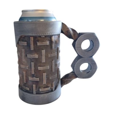 Diamond Deck Can Holder with Twisted Steel Nut Handle – Heavy-Duty Industrial Drink Sleeve for 12oz Cans – 3D Printed in Canada — 3D Printed Collectible by 3DCentral