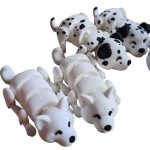 Lazy Dog Figurine 2-Pack – Flexible 3D Printed Puppy Desk Figurines