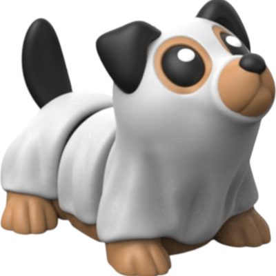Ghost Pup Halloween Dog Figurine – Poseable Spooky Puppy Collectible for Festive Shelf or Office Décor – 3D Printed in Canada — 3D Printed Collectible by 3DCentral