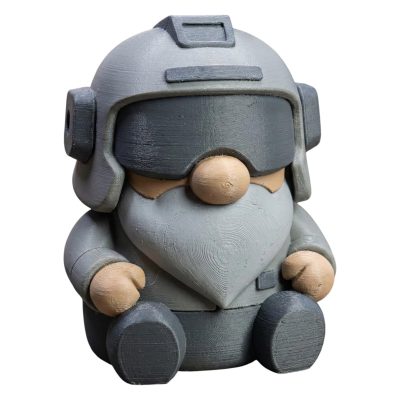Mecha Pilot Gnome Figurine – Tactical Collectible for Desk, Shelf or Display – Unique 3D Printed Nerd Gift for Gamers, Geeks & Gnome Fans – 3D Printed in Canada — 3D Printed Collectible by 3DCentral
