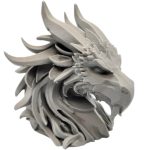 Stone Dragon Head Bust