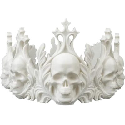 Crown of the Damned – Gothic Skull Crown for Dark Fantasy & Halloween Cosplay – Macabre Regal Headpiece – Unpainted DIY Prop – 3D Printed in Canada — 3D Printed Collectible by 3DCentral