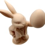 Tuxedo Easter Bunny Figurine Holding Egg – Festive Rabbit Decoration for Spring Displays & Easter Centerpieces – 3D Printed in Canada — 3D Printed Collectible by 3DCentral