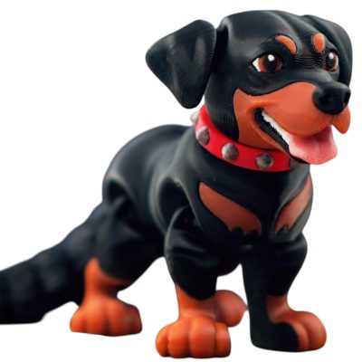Realistic Rottweiler Dog Articulated Figurine – Adorable Collectible Pet Sculpture for Desk or Shelf Display – 3D Printed in Canada — 3D Printed Collectible by 3DCentral