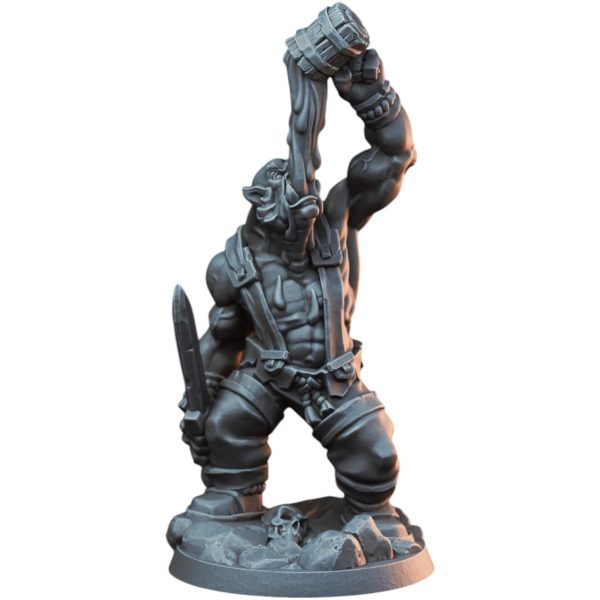 Figurine d&rsquo;orc buveur de sang avec chope et épée