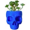 Sugar Skull Planter Pot with Embossed Swirl Texture – Gothic Decor for Succulents, Cacti & Small Plants – 3D Printed in Canada — 3D Printed Collectible by 3DCentral