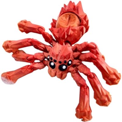 Spinner Spider Halloween Spider – Articulated Spider with Rotating Spinner and Creepy-Cute Eyes – Fun Desk Toy or Spooky Décor – 3D Printed in Canada — 3D Printed Collectible by 3DCentral