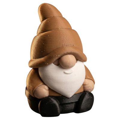 Croissant Gnome Figurine – Cute Sitting Garden Gnome Shelf Decoration for Desk, Tiered Tray or Office Display – Collectible Nordic-Style Decor – 3D Printed in Canada — 3D Printed Collectible by 3DCentral