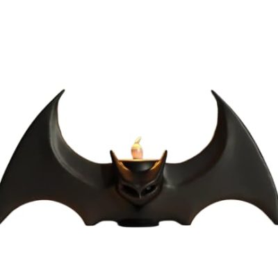 Gothic Bat Candle Holder for LED Tealights – Unique Spooky Home Decor Accent for Halloween or Year-Round Display – 3D Printed in Canada — 3D Printed Collectible by 3DCentral