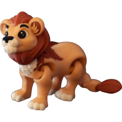 Posable Lion Figurine with Articulated Joints – Jungle Animal Display Piece for Desk, Shelf, or Gift – Collectible Safari Companion for Teens & Adults – 3D Printed in Canada — 3D Printed Collectible by 3DCentral