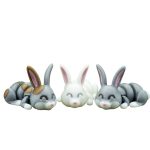 Articulated Bunny Figurines (Set of 2) – Cute Posable Rabbits for DIY Painting, Desk Décor & Collectors – 3D Printed in Canada — 3D Printed Collectible by 3DCentral