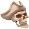 Pirate Skull Figurine – Buccaneer Skull with Tricorn Hat for Gothic Shelf Display, Props, or Decor – 3D Printed in Canada — 3D Printed Collectible by 3DCentral