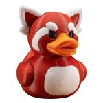 Red Panda Duck Figurine – Cute Hybrid Animal Collectible Décor for Desk, Shelf, or Display – Funny Red Panda Gift for Teens & Adults