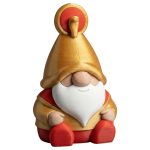 Ra Gnome Figurine – Gold & Red Egyptian Sun-Themed Decorative Statue for Shelf or Desk