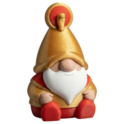 Ra Gnome Figurine – Gold & Red Egyptian Sun-Themed Decorative Statue for Shelf or Desk – 3D Printed in Canada — 3D Printed Collectible by 3DCentral
