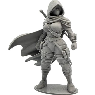 Female Hooded Rogue Figurine – Fantasy Stealth Character Model for RPG Displays & Collectors – 3D Printed in Canada — 3D Printed Collectible by 3DCentral
