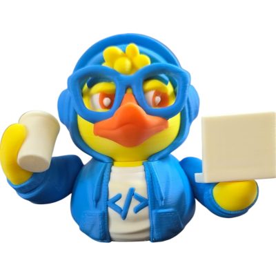 CodeQuacker Male Duck Figurine – Programmer-Themed Car Dashboard & Desk Decor – Geeky Coding Collectible – 3D Printed in Canada — 3D Printed Collectible by 3DCentral