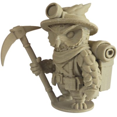The Treasure Hunter Owl Figurine – Fantasy Explorer Owl with Pickaxe, Backpack & Helmet – Owls & Dragons Collection – Paintable Display Sculpture – 3D Printed in Canada — 3D Printed Collectible by 3DCentral