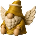 Christmas Angel Gnome Figurine – Holiday Shelf Sitter Gnome with Wings – Scandinavian-Style Xmas Decoration, Festive Mantel Accent