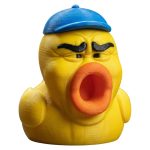 Oof Duck Figurine – Funny Yellow Duck Collectible with Screaming Face and Hat – Quirky Desk Collectible for Adults, Gamers & Meme Lovers