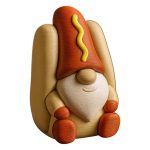 Hotdog Gnome Figurine – Funny Collectible Gnome Décor for Shelf, Desk, or Gift Display – Novelty Fantasy Hot Dog Design – 3D Printed in Canada