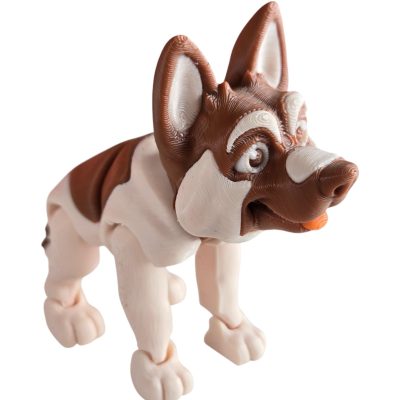 Jerry The German Shepherd Articulated Figurine – Poseable Dog Fidget Collectible for Desk or Shelf Display – 3D Printed in Canada — 3D Printed Collectible by 3DCentral