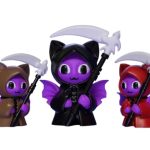 Grim Reaper Bat Figurine – Cute Purple Vampire Bat with Scythe