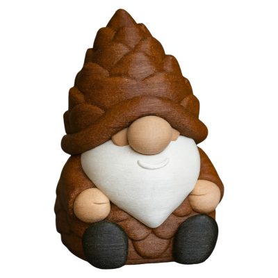 Pine Cone Gnome Figurine – Forest-Inspired Nordic Gnome Sculpture for Desk, Shelf & Home Decor – Cute Woodland Ornament for Nature Lovers – 3D Printed in Canada — 3D Printed Collectible by 3DCentral