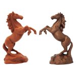 Rearing Horse Sculpture Figurine 2-Pack – Stallion Statue Set