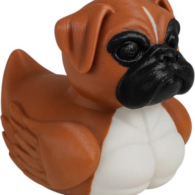 Boxer Dog Duck Figurine – Funny Off-Road Rubber Duck for Duck Duck 4x4, Dashboard Ducks, Vehicle Dashboard Ornament Gift, Cruise Duck Hider, Collectible Puppy Duck – 3D Printed in Canada (Large) — 3D Printed Collectible by 3DCentral