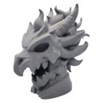 Fire Dragon Skull Bust Figurine – Fantasy Monster Décor for Desk, Shelf or Game Room – 3D Printed in Canada