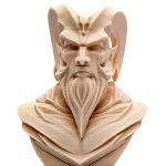Stone Carved Devil Bust Figurine